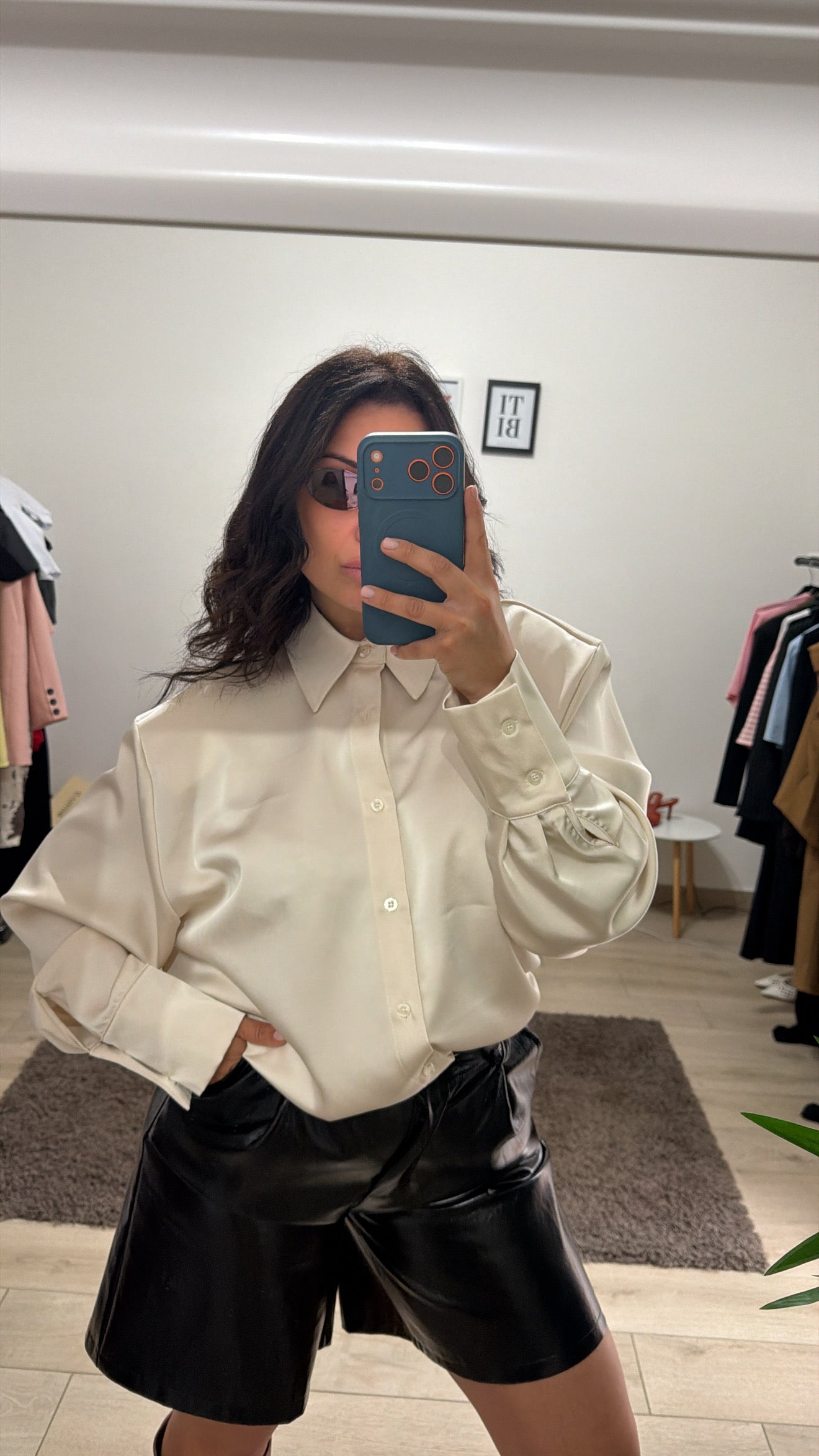 Camicia raso beige