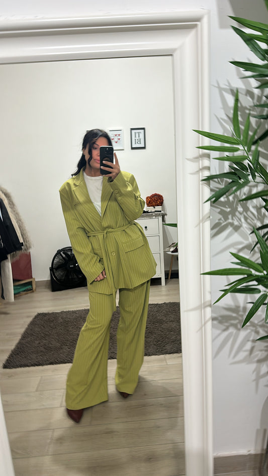 Coord set gessato Pistacchio