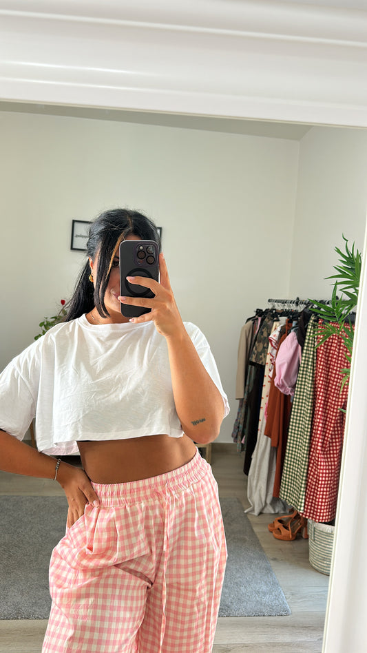 T shirt Crop bianca