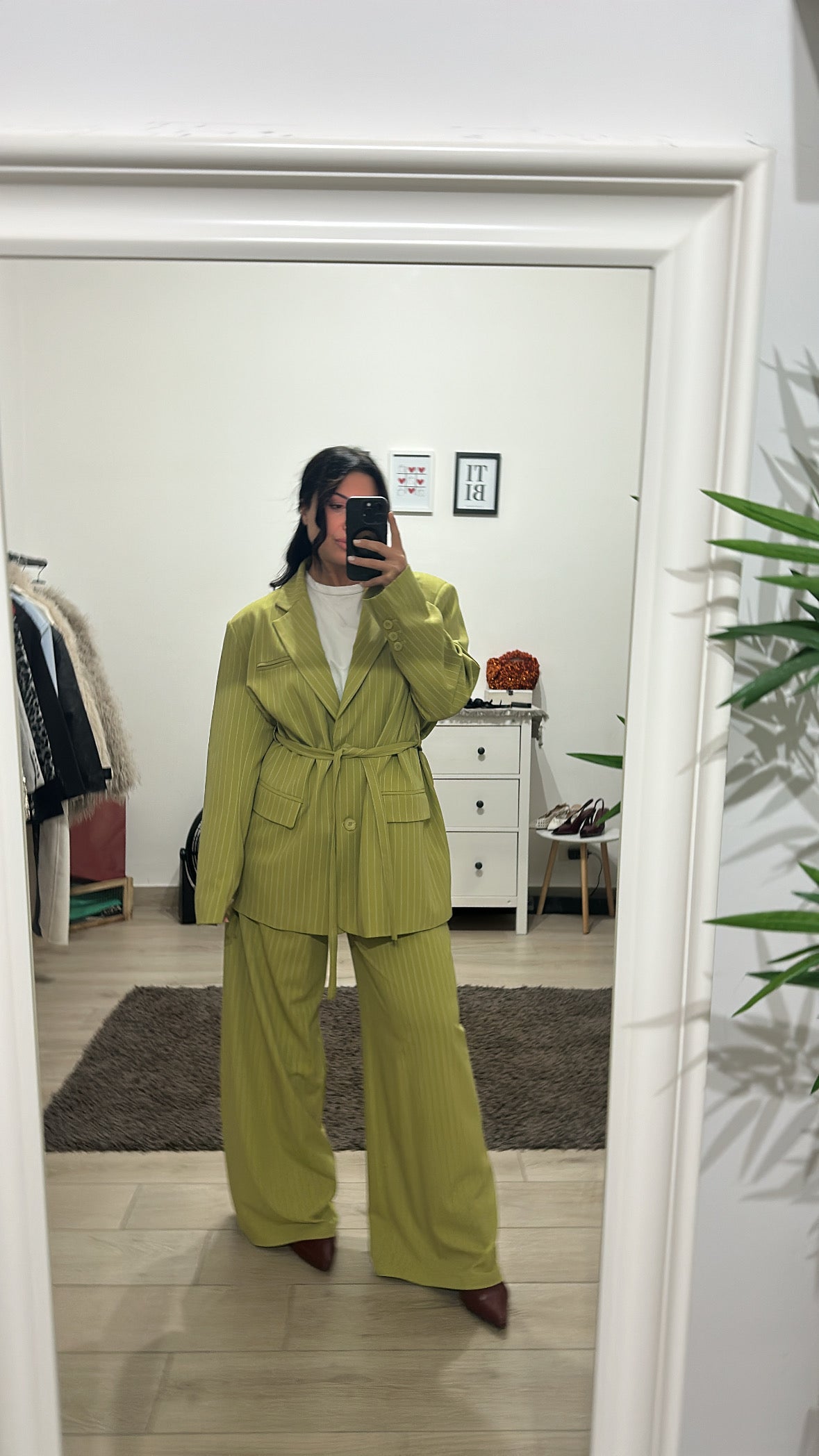 Coord set gessato Pistacchio