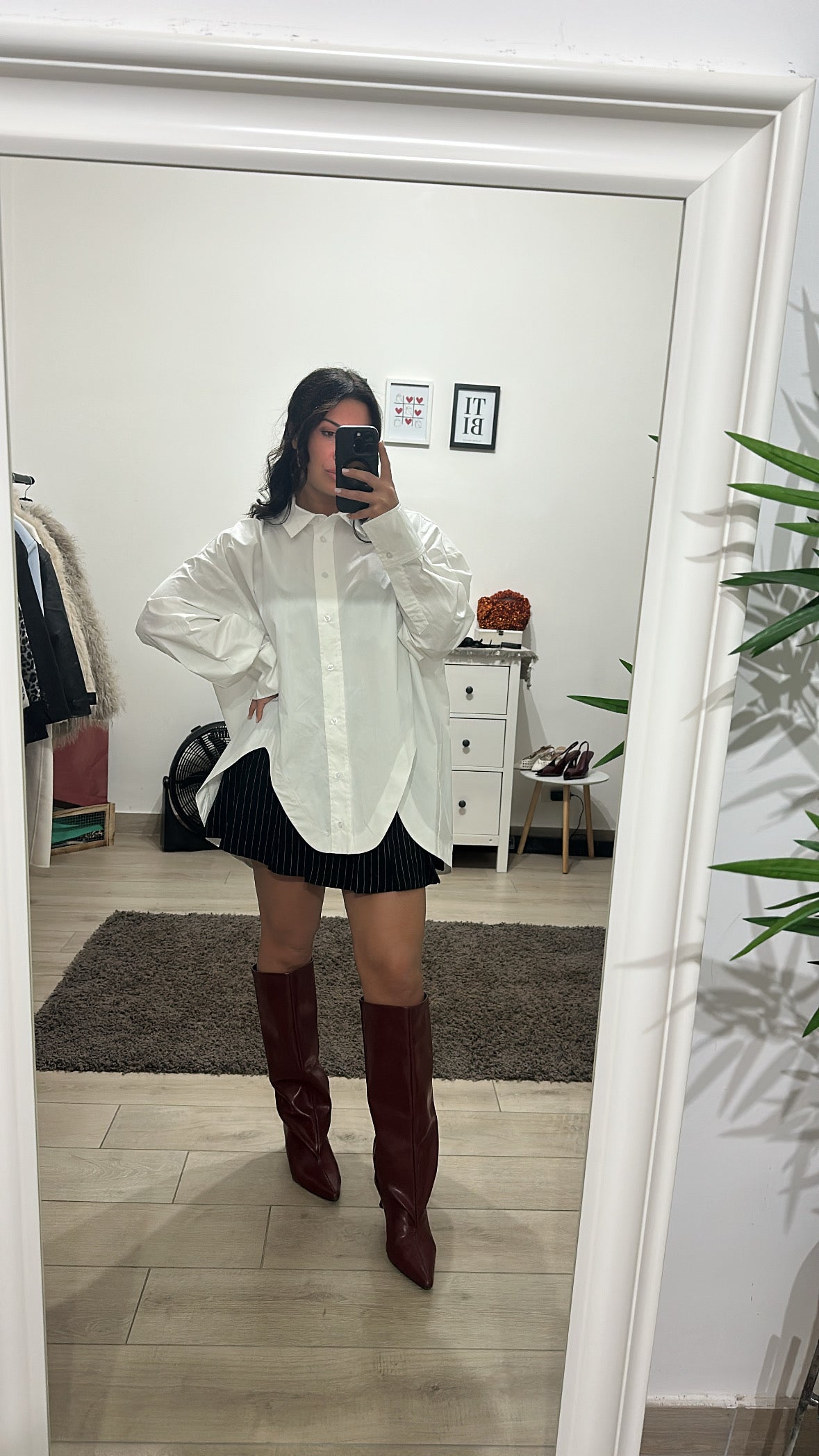 Mini gonna gessata nero