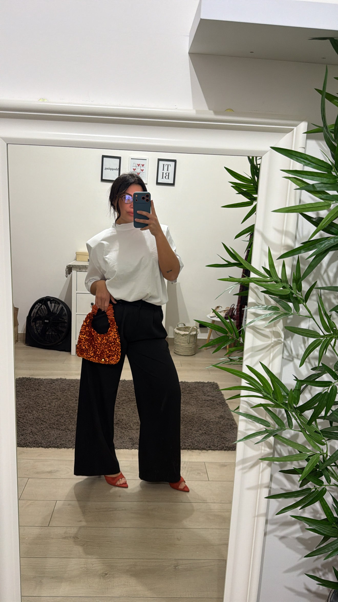 T shirt Linda Spalline - Bianca