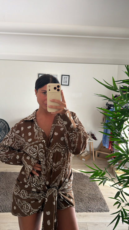 Coord set bandana marrone