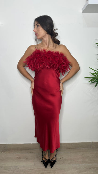 Abito Plume - Rosso